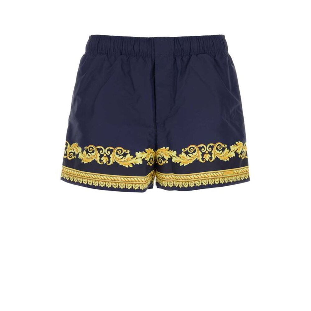 Versace Men Navy Blue Polyester Swimming Shorts